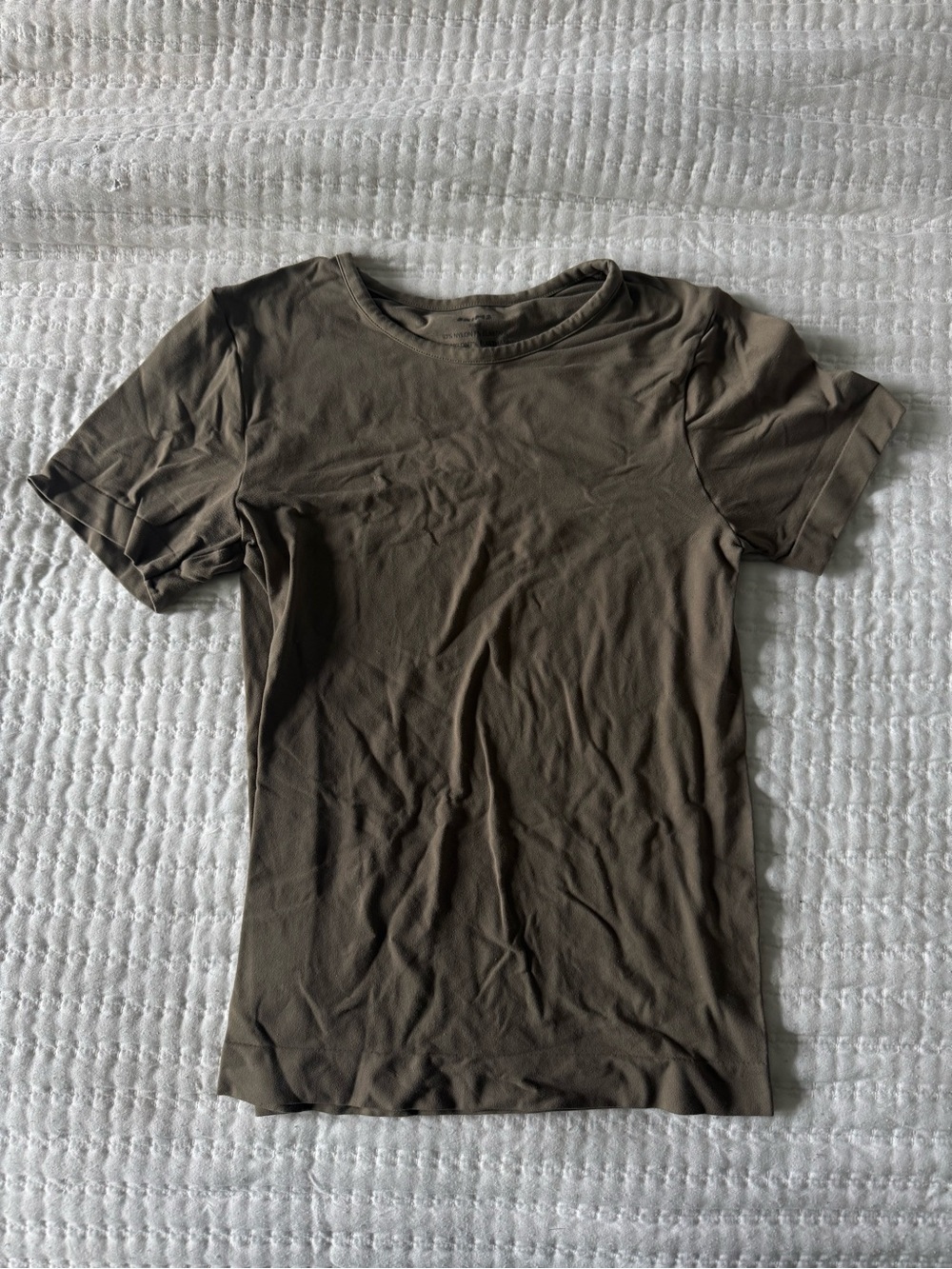 Skims Soft Smoothing Seamless Top Olive Sz Small